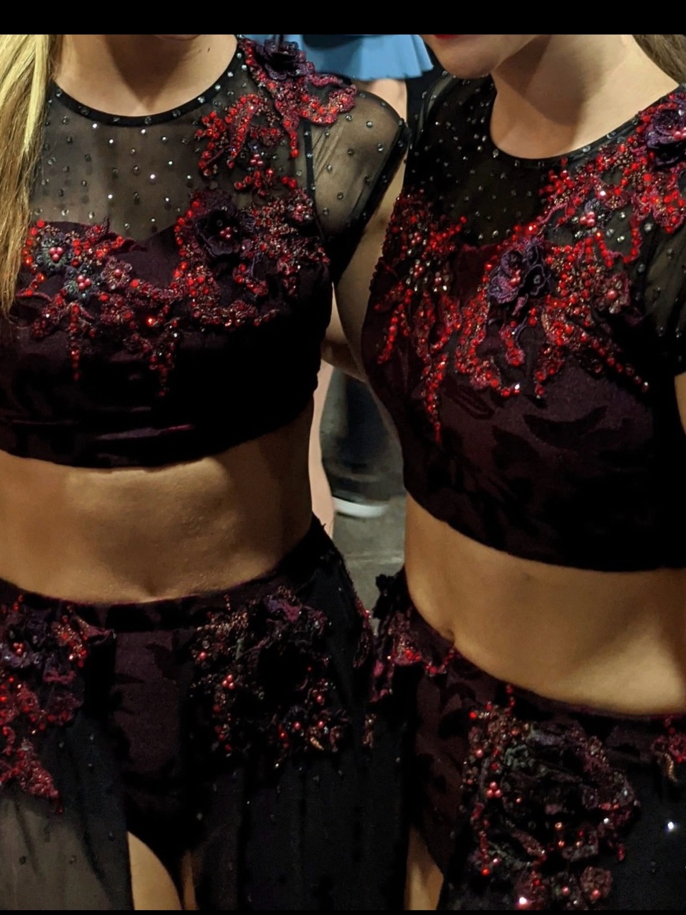 Black and Red Lyrical Duet Costumes